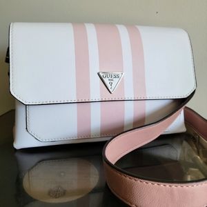 Guess Pink and White Handbag